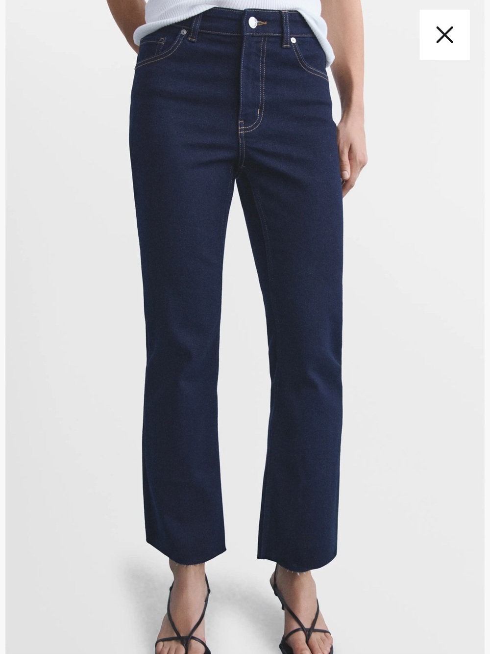 Mango Women’s Dark Blue Straight-Leg Jeans